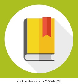 book flat icon with long shadow