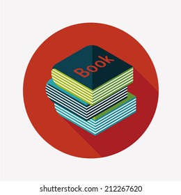 Book flat icon with long shadow,eps10