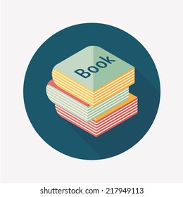 Book flat icon with long shadow,eps10