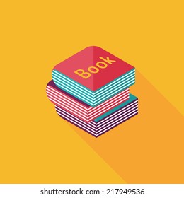 Book flat icon with long shadow,eps10