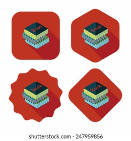 Book flat icon with long shadow,eps10