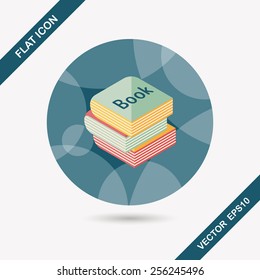 Book flat icon with long shadow,eps10