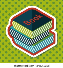 Book flat icon with long shadow,eps10