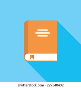 Book flat icon. Modern flat icons with long shadow effect in stylish colors. Icons for Web and Mobile Application. EPS 10.