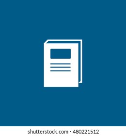 Book Flat Icon On Blue Background
