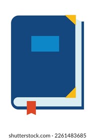 Leer literatura con icono plano. Ilustración del vector