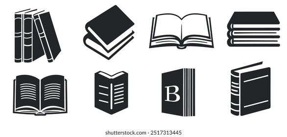 Book flat icon set. Open book symbol . Book icon set. open book icon. ebook icon vector. education logo 