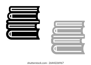 Book flat icon set. vector black, Gray and white background vector illustration design