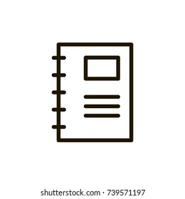 Book flat icon. Single high quality outline symbol of education for web design or mobile app. Thin line signs of magazine for design logo, visit card, etc. Outline logo of library