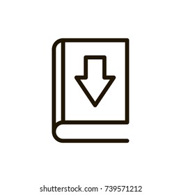 Book flat icon. Single high quality outline symbol of education for web design or mobile app. Thin line signs of magazine for design logo, visit card, etc. Outline logo of library
