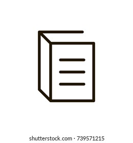 Book flat icon. Single high quality outline symbol of education for web design or mobile app. Thin line signs of magazine for design logo, visit card, etc. Outline logo of library