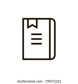 Book flat icon. Single high quality outline symbol of education for web design or mobile app. Thin line signs of magazine for design logo, visit card, etc. Outline logo of library