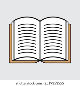 Buch flach Symbol Vektor Clip Art Design. Einzelne hohe Umriss Buch Symbol Clip Art