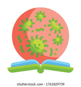 Book Flat icon. Virus Transmission Concept.