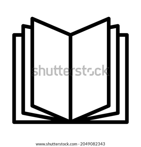 Book flat line icon. Brochure, booklet, flyer, leaflet, catalogue isolated on white background. Outline sign for mobile concept and web design, store.