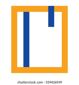 Book Flat minimal icon vector