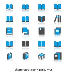 book flat with reflection icons