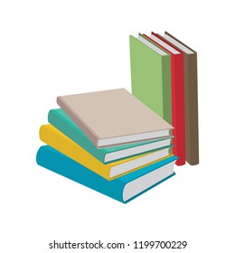 
Book. Flat style pile of books vector illustrations set.