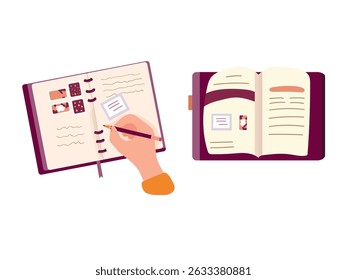 Book. Flat vector clipart, illustration with isolated background.