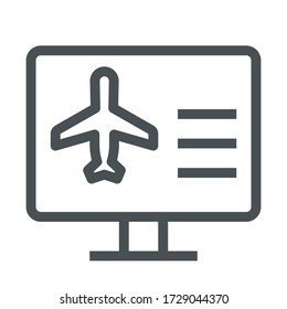 Book a Flight Icon. Monoline concept
The icon was created on a 48x48 pixel aligned, perfect grid providing a clean and crisp appearance. Adjustable stroke weight. 
