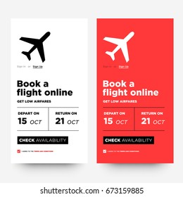 Book a Flight Online and Get Low Airfares UI Screen Design