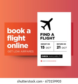 Book a Flight Online and Get Low Airfares UI Screen Design