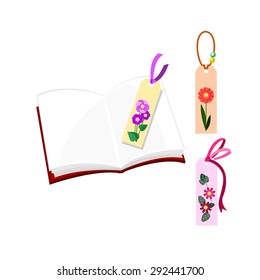 Book and Flower Bookmark