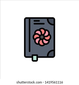 Book, Flower, Text, Spring  Flat Color Icon. Vector icon banner Template