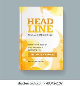 Book Flyer Placard Template Abstract Geometric Orange Swirl. Vector illustration