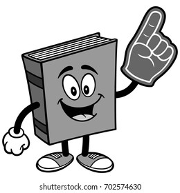 Book with Foam Finger Illustration