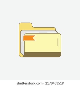  book folder icon, isolated folders colored outline icon in light grey background, perfect for website, blog, logo, graphic design, social media, UI, mobile app