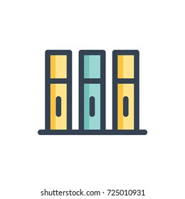 Book folder icon vector. Book folder filled outline style design