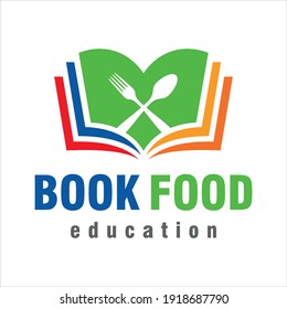 Book food education logo inspiration. design template, vector illustration.