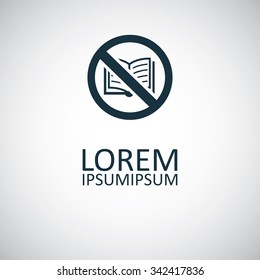 book forbidden icon, on white background
