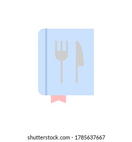Libro, tenedor, icono de cuchillo. Elementos vectoriales simples de color de los iconos de la restauración pública para ui y ux, sitio web o aplicación móvil