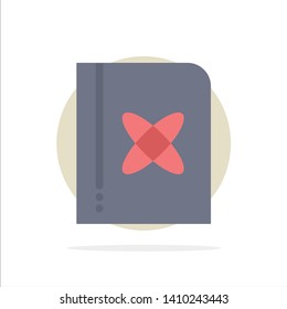 Book, Formula, Physics, Science Abstract Circle Background Flat color Icon