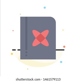 Book, Formula, Physics, Science Abstract Flat Color Icon Template. Vector Icon Template background