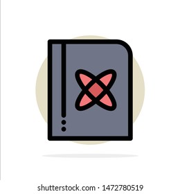 Book, Formula, Physics, Science Abstract Circle Background Flat color Icon