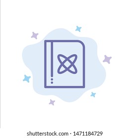 Book, Formula, Physics, Science Blue Icon on Abstract Cloud Background. Vector Icon Template background
