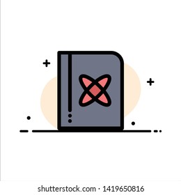 Book, Formula, Physics, Science  Business Flat Line Filled Icon Vector Banner Template