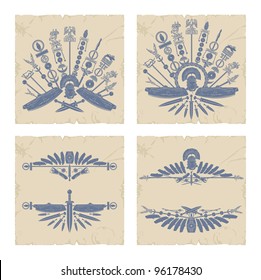 Book frames. Ancient Rome, 1, vector