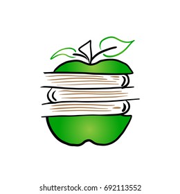 book fruit hamburger logo
