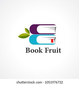 book fruit logo vector, icon, element for business
