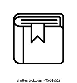 Book fully scalable vector icon in outline style.
