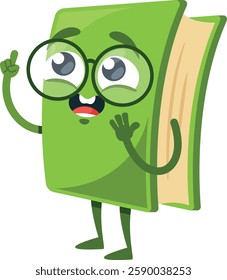 Book funny school item vector illustration