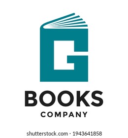plantilla de logotipo del vector de letra del libro g. Este diseño utiliza un símbolo de letra adecuado para la educación