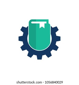 Book Gear Logo Icon Design
