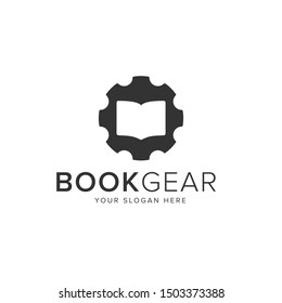 Book Gear Logo Vector Icon