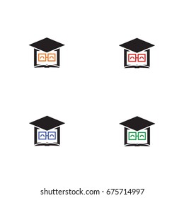 Book geek four man glasses icon symbol vector illustration design