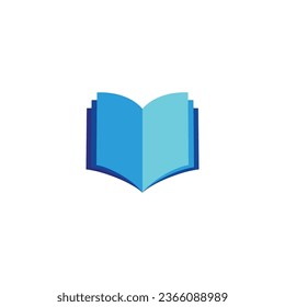 Libro, símbolo geométrico simple vector de logotipo